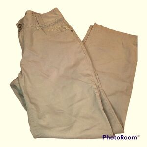 Cabela's Pants Chino Green Khaki Straight Leg Size 10